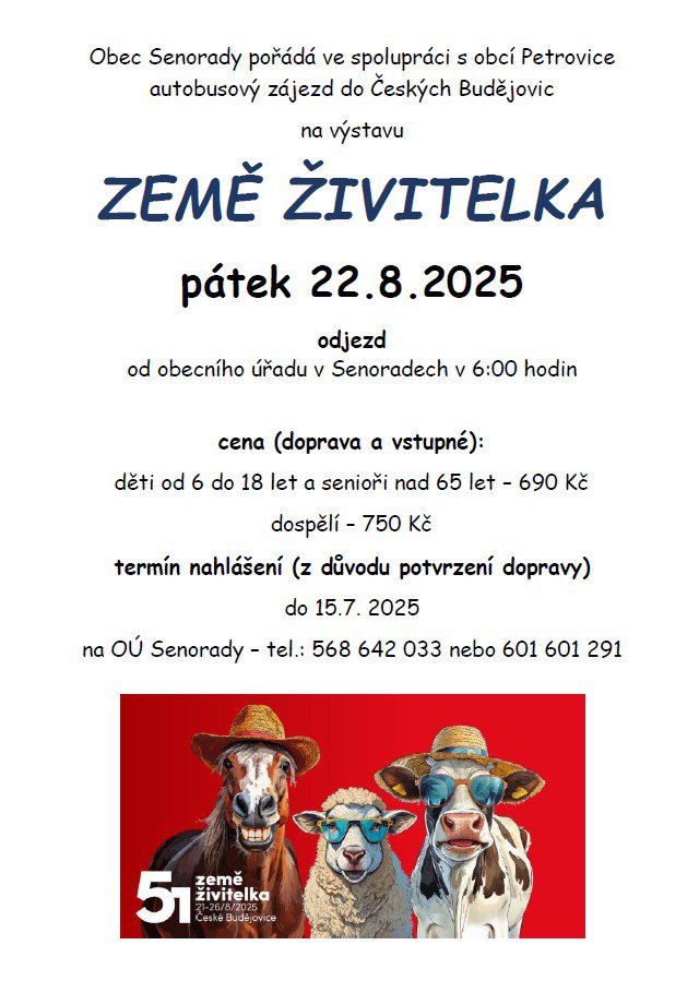 Zájezd na Zemi živitelku