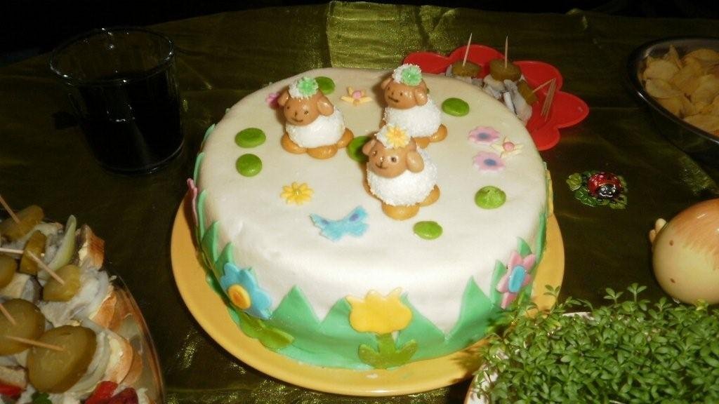 Velikonoční dortík s ovečkami: