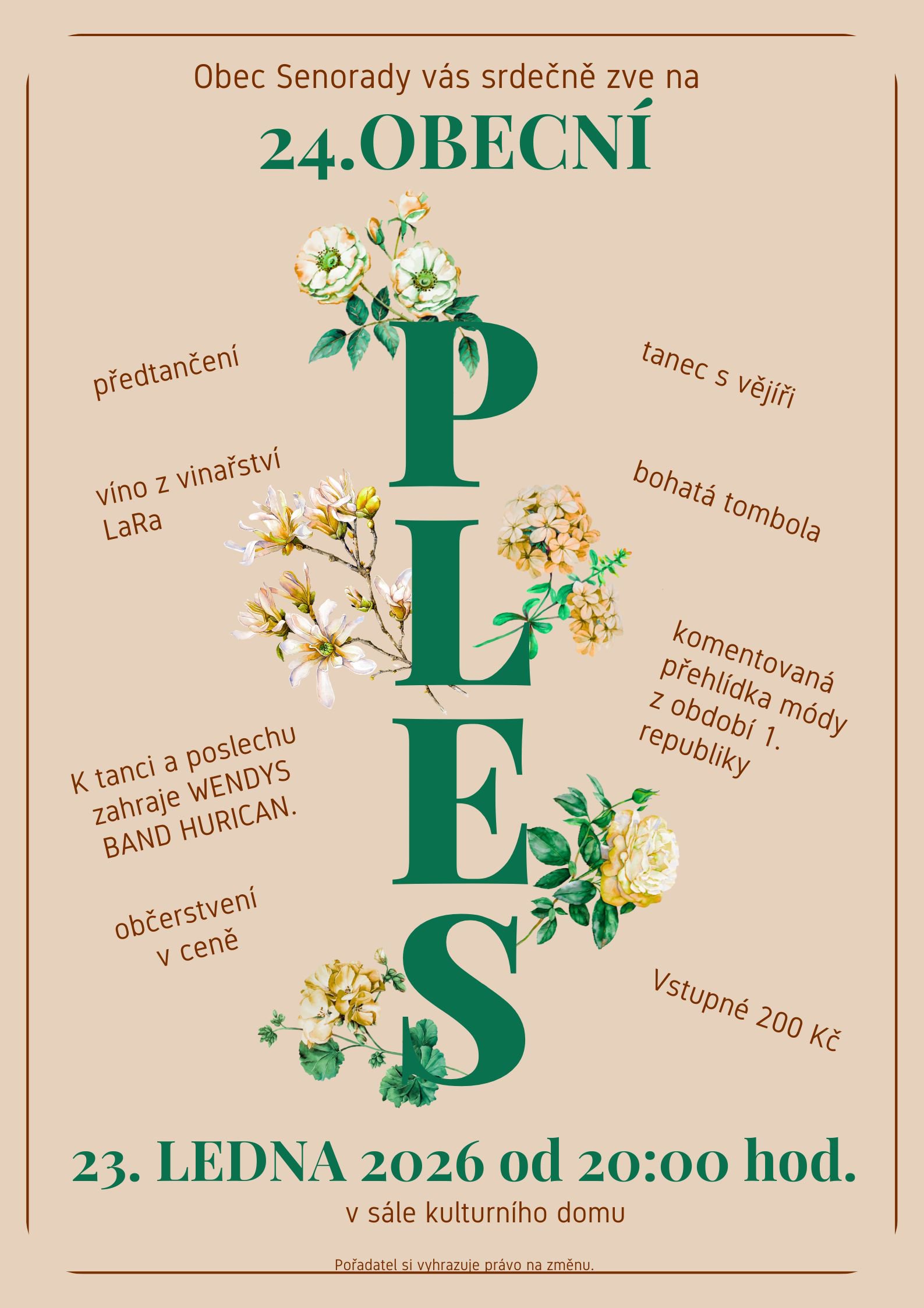Pozvání na 24. obecní ples